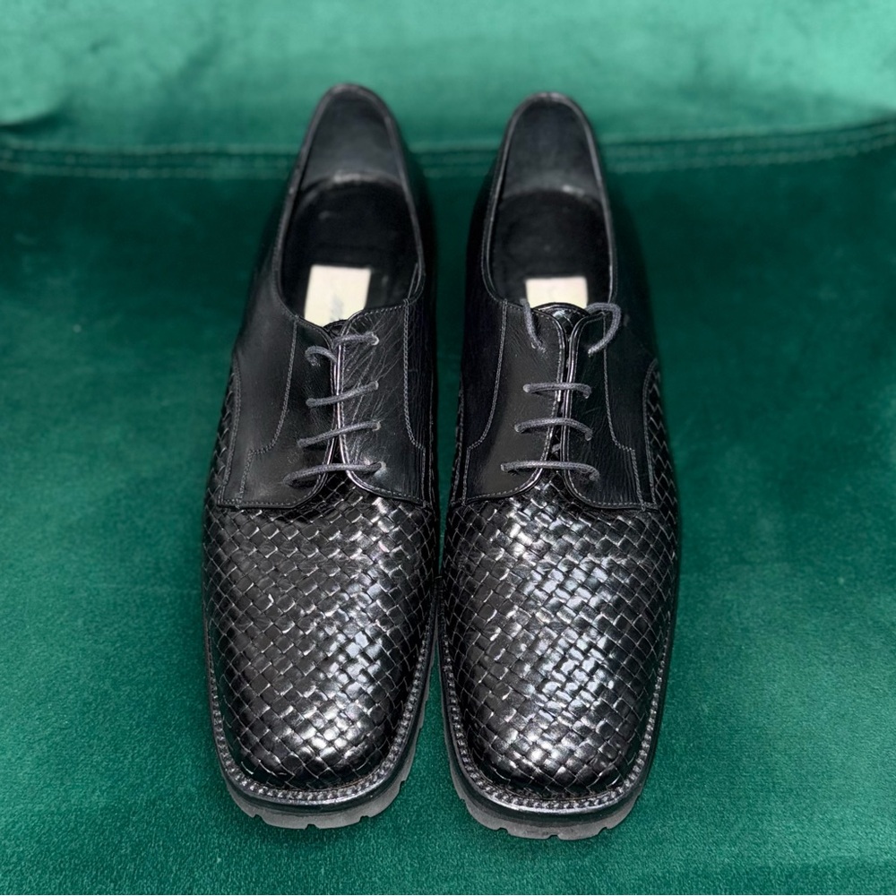 Mezlan Black Woven Men's Oxfords